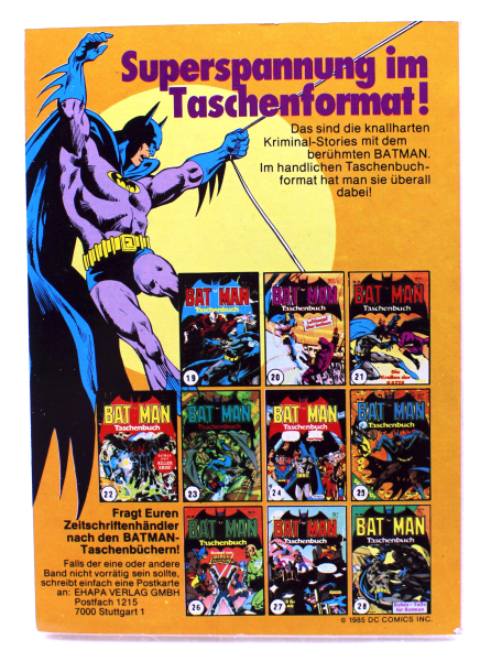 Batman Comic Taschenbuch Nr. 29 (1985) – Der Killer-Satellit | DC Klassiker mit Outsiders & Superman